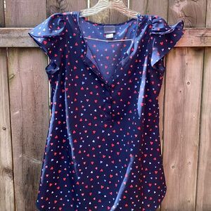 Heart printed top sz. S
